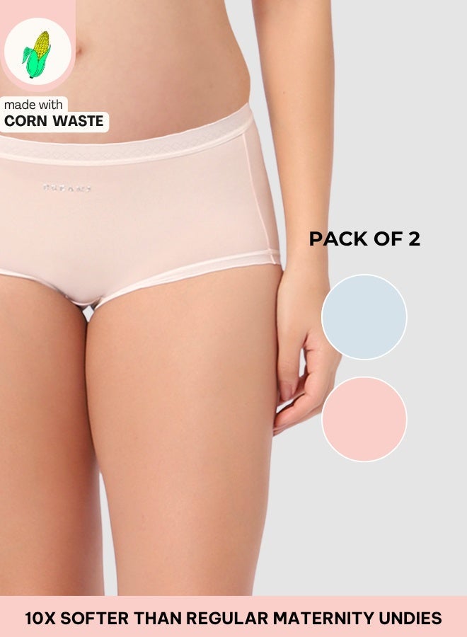 Intimate Queen Corn Bae Maternity Lacy Boy Shorts – Ultra-Soft, No Roll-Ups & Gusset Support, Full Coverage Comfort for Every Trimester (Pack Of 2) - Image 1